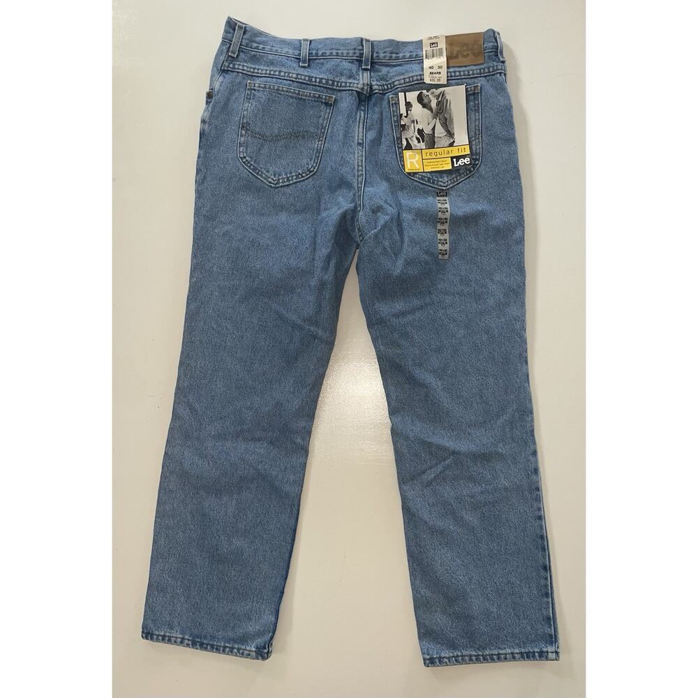 Vintage Lee Jeans Sears Mens Regular Fit Eurobleach Blue Size 40 x 30 New (NWT) - Picture 2 of 16